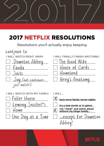 Netflix Resolutions 2017