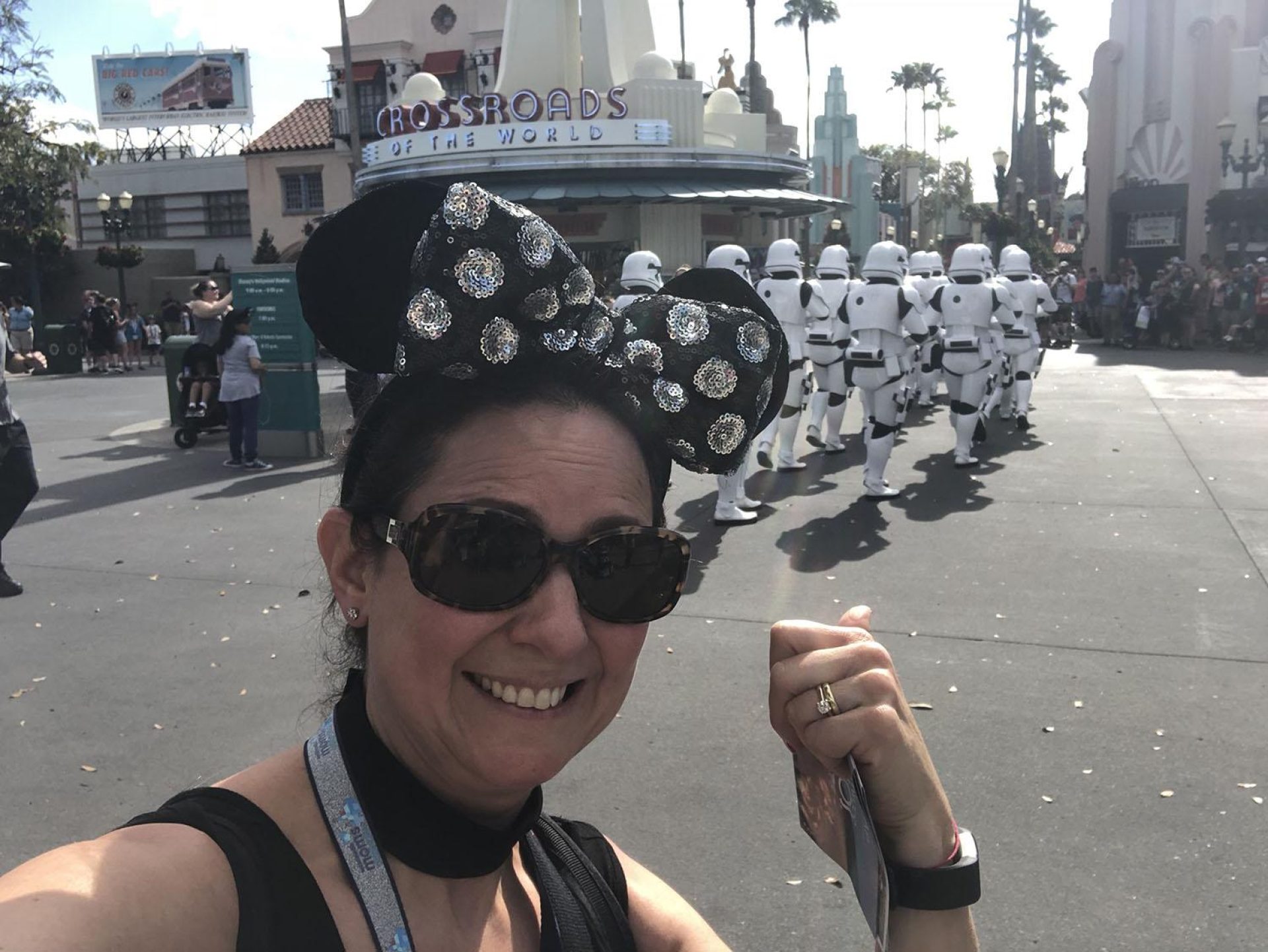 Sporting my ears as the stormtroopers pass by at Disney's Hollywood Studios